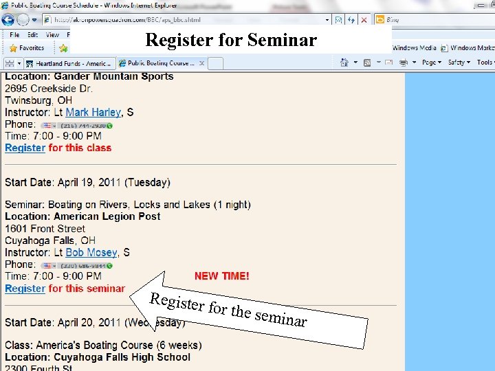 Register for Seminar Register for the s eminar 