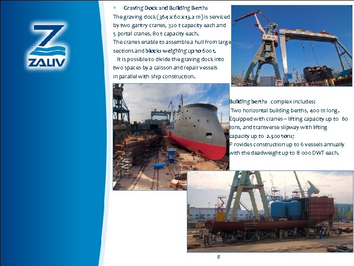  Graving Dock and Building Berths The graving dock (364 x 60 x 13.