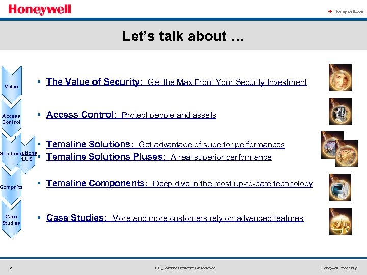 à Honeywell. com Let’s talk about … Value Access Control • The Value of