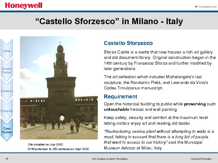 à Honeywell. com “Castello Sforzesco” in Milano - Italy Castello Sforzesco Value Sforza Castle