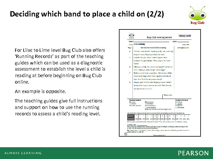 Deciding which band to place a child on (2/2) For Lilac to Lime level