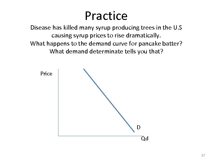 Practice Disease has killed many syrup producing trees in the U. S causing syrup