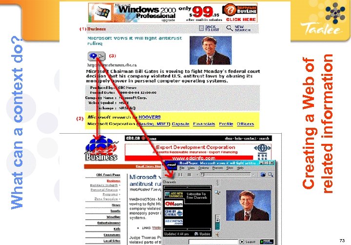 HP 73 Creating a Web of related information What can a context do? 