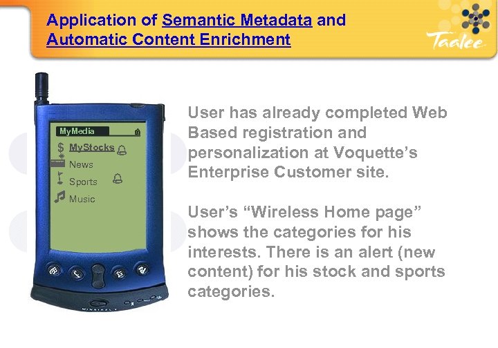 Application of Semantic Metadata and Automatic Content Enrichment My. Media $ My. Stocks %
