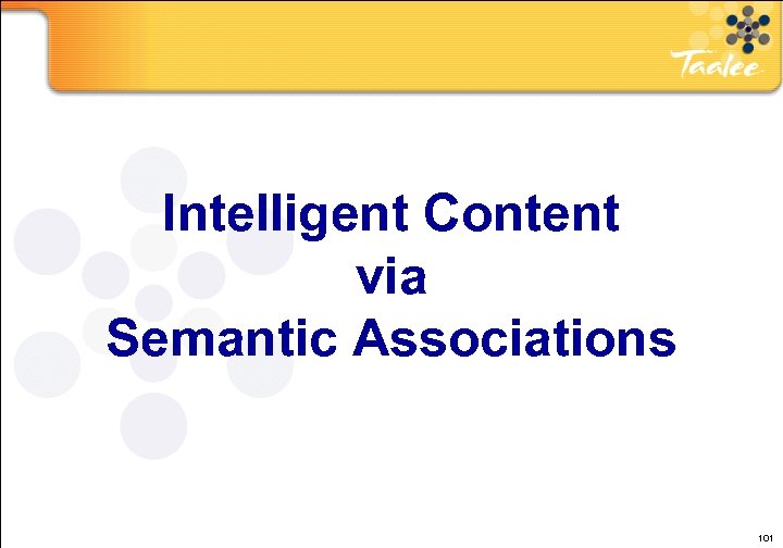 Intelligent Content via Semantic Associations HP 101 