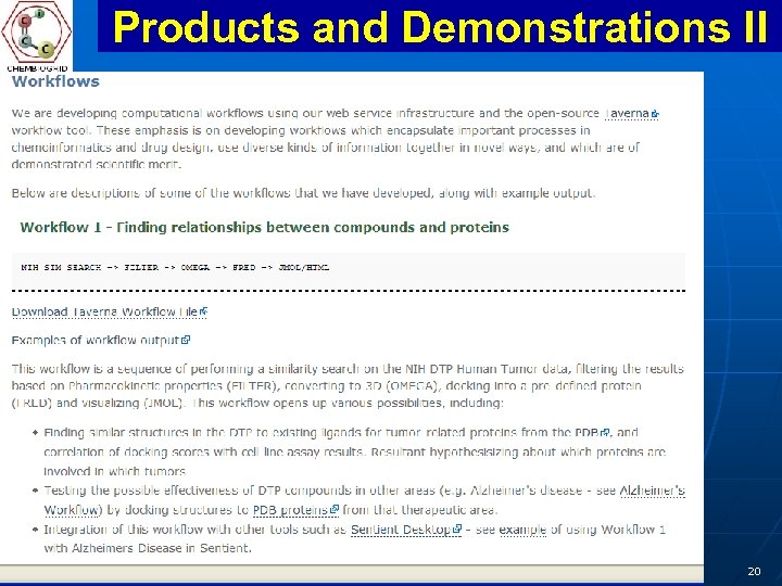 Products and Demonstrations II 20 