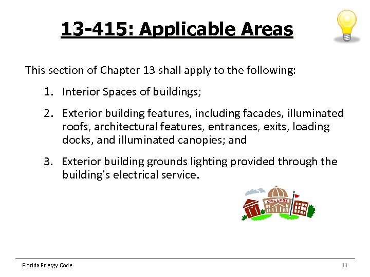 13 -415: Applicable Areas This section of Chapter 13 shall apply to the following: