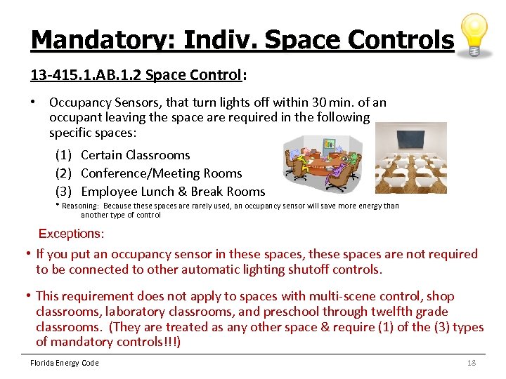 Mandatory: Indiv. Space Controls 13 -415. 1. AB. 1. 2 Space Control: • Occupancy