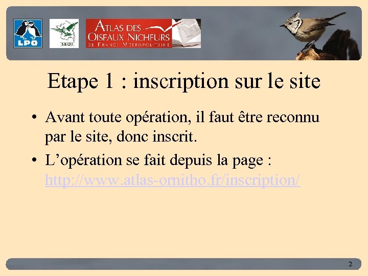 Click to edit Master title style Etape 1 : inscription sur le site •