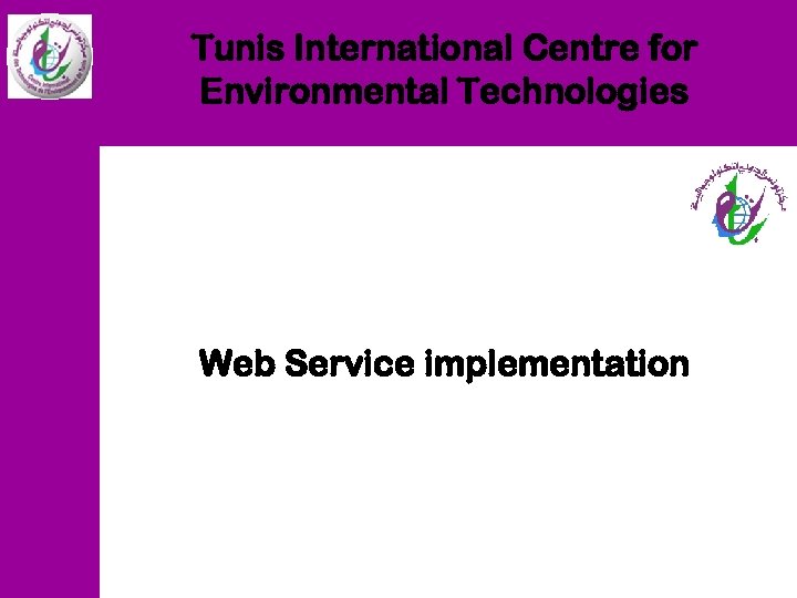 Tunis International Centre for Environmental Technologies Web Service implementation 