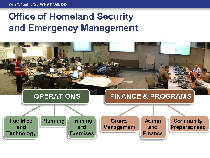 Otis J. Latin, Sr. | WHAT WE DO Office of Homeland Security and Emergency