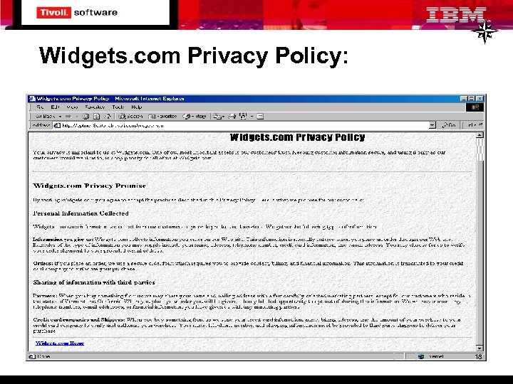 Widgets. com Privacy Policy: 18 