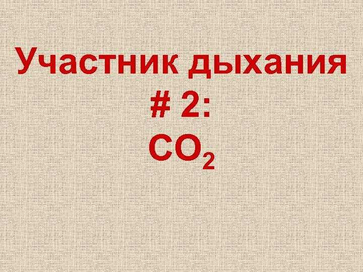 Участник дыхания # 2: CO 2 