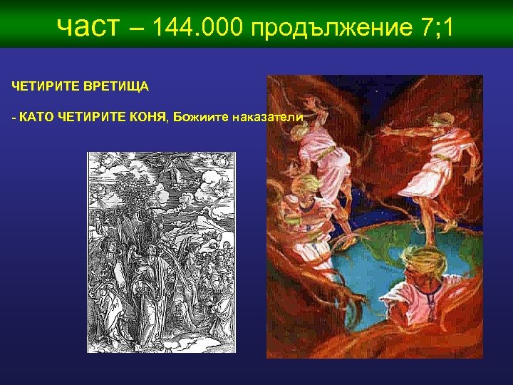 част – 144. 000 продължение 7; 1 ЧЕТИРИТЕ ВРЕТИЩА - КАТО ЧЕТИРИТЕ КОНЯ, Божиите