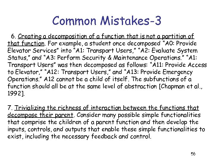 Common Mistakes-3 6. Creating a decomposition of a function that is not a partition