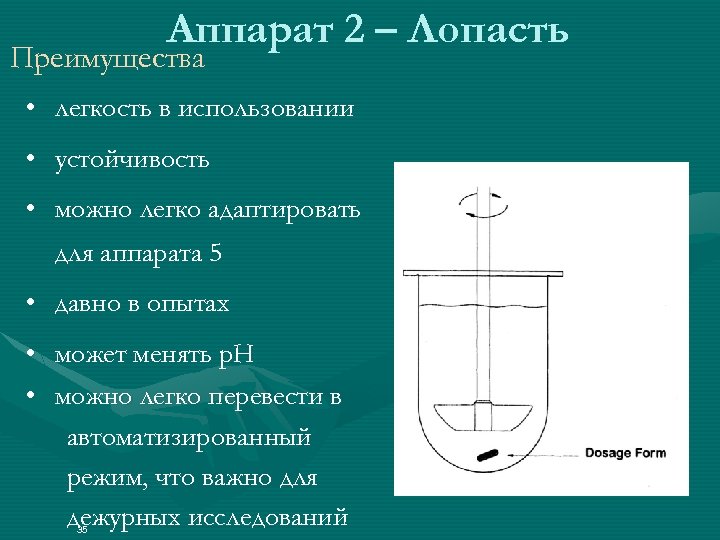 Аппарат 2 – Лопасть Преимущества • легкость в использовании • устойчивость • можно легко
