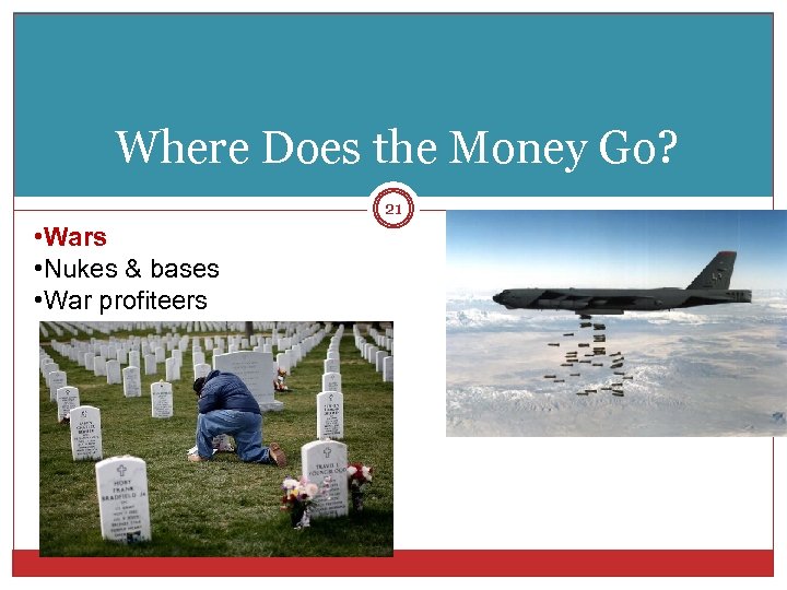 Where Does the Money Go? 21 • Wars • Nukes & bases • War