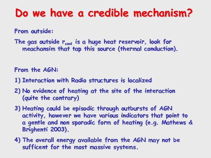 Do we have a credible mechanism? From outside: The gas outside rcool is a