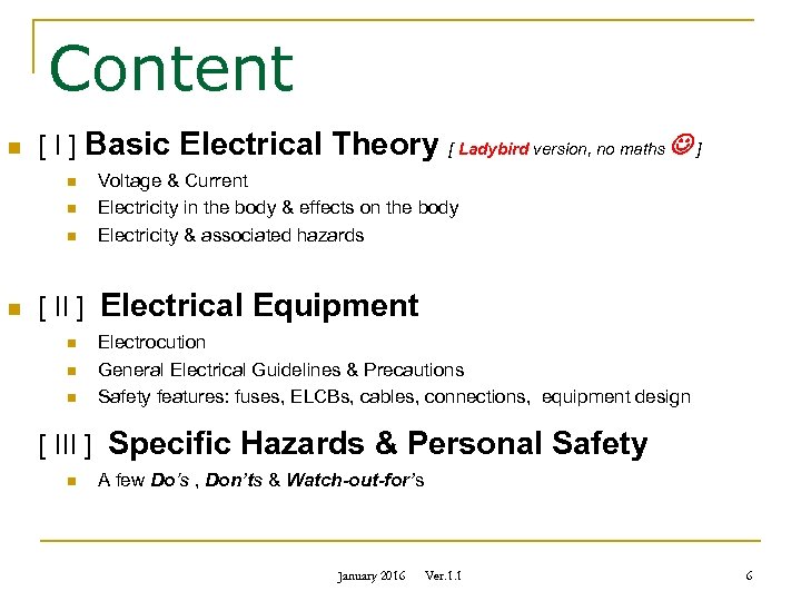 Basic Electrical Safety Faculty Of Science Health