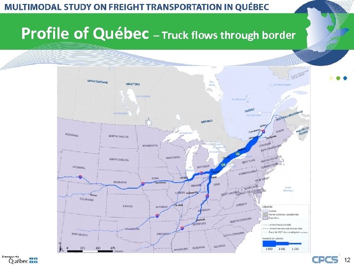 Profile of Québec – Truck flows through border 12 