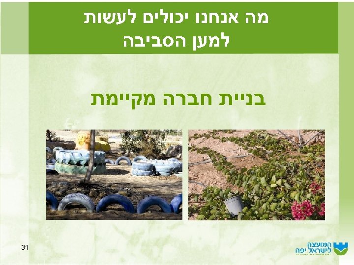  מה אנחנו יכולים לעשות למען הסביבה בניית חברה מקיימת 13 