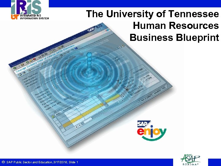 The University of Tennessee Human Resources Business Blueprint ã SAP Public Sector and Education,