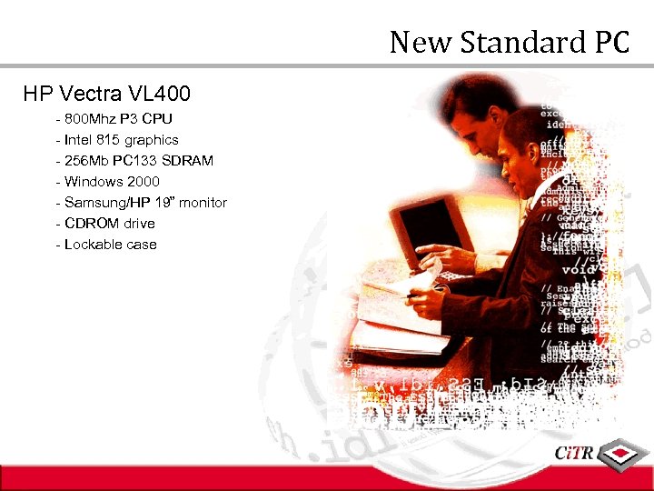 New Standard PC HP Vectra VL 400 - 800 Mhz P 3 CPU -