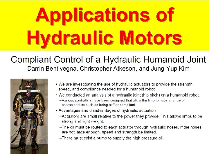 Applications of Hydraulic Motors 