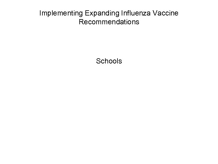 Implementing Expanding Influenza Vaccine Recommendations Schools 