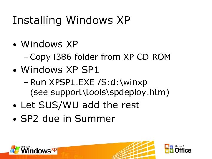 Windows xp i386 files