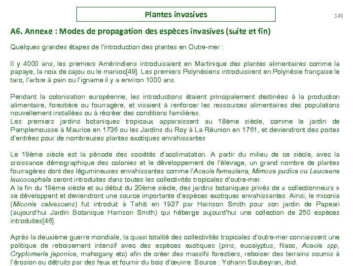 Plantes invasives 149 A 6. Annexe : Modes de propagation des espèces invasives (suite