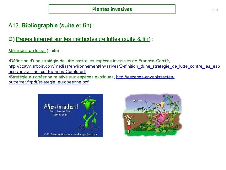 Plantes invasives 171 A 12. Bibliographie (suite et fin) : D) Pages Internet sur