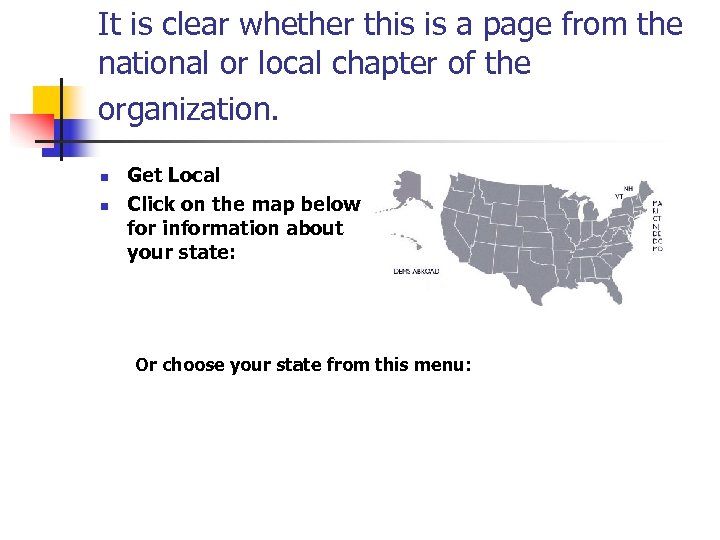 It is clear whether this is a page from the national or local chapter