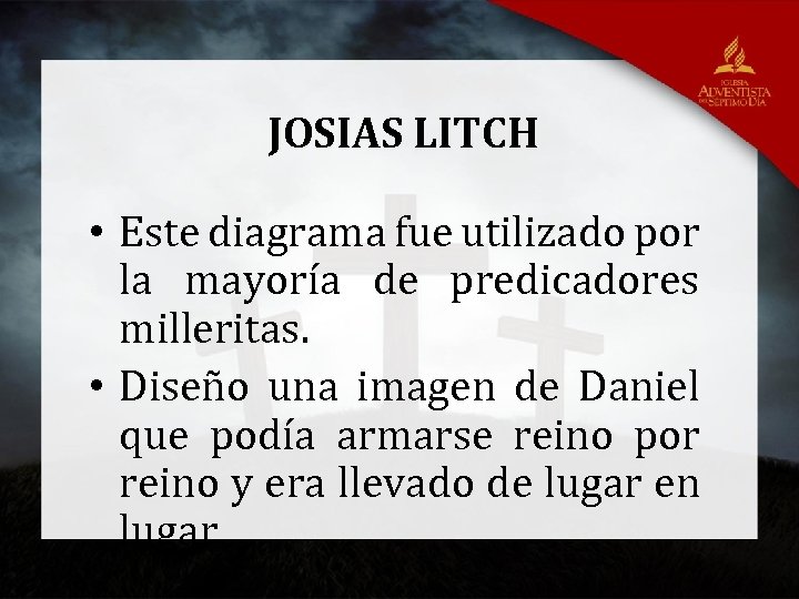 JOSIAS LITCH • Este diagrama fue utilizado por la mayoría de predicadores milleritas. •