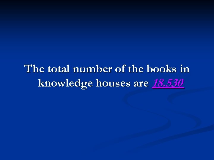 The total number of the books in knowledge houses are 18. 530 