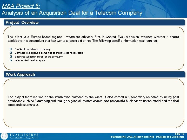 M&A Project 5: Analysis of an Acquisition Deal for a Telecom Company Project Overview