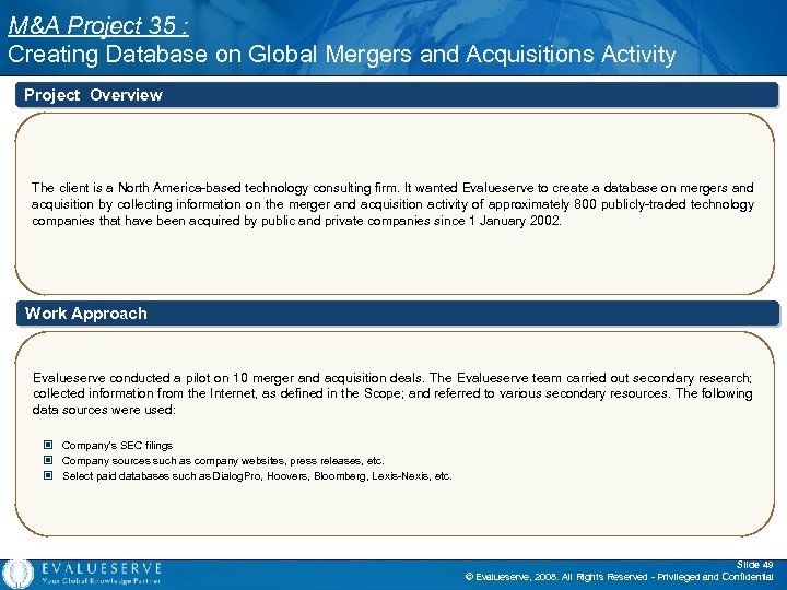 M&A Project 35 : Creating Database on Global Mergers and Acquisitions Activity Project Overview