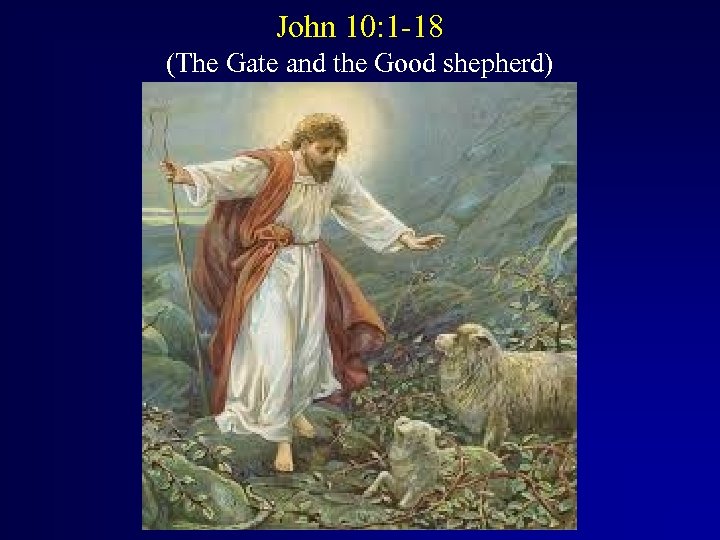 John 10: 1 -18 (The Gate and the Good shepherd) 