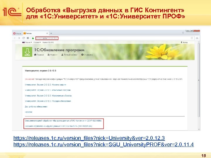 Обработка «Выгрузка данных в ГИС Контингент» для « 1 С: Университет» и « 1