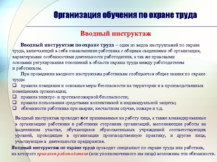 Вводный инструктаж при приеме на работу водителя образец