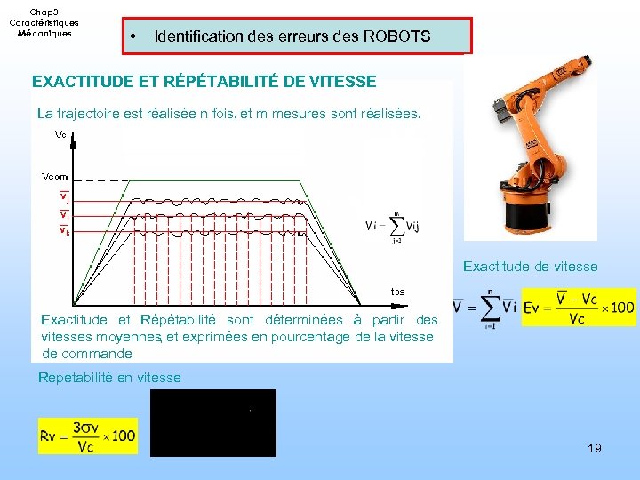 Chap 3 Caractéristiques Mécaniques • Identification des erreurs des ROBOTS EXACTITUDE ET RÉPÉTABILITÉ DE