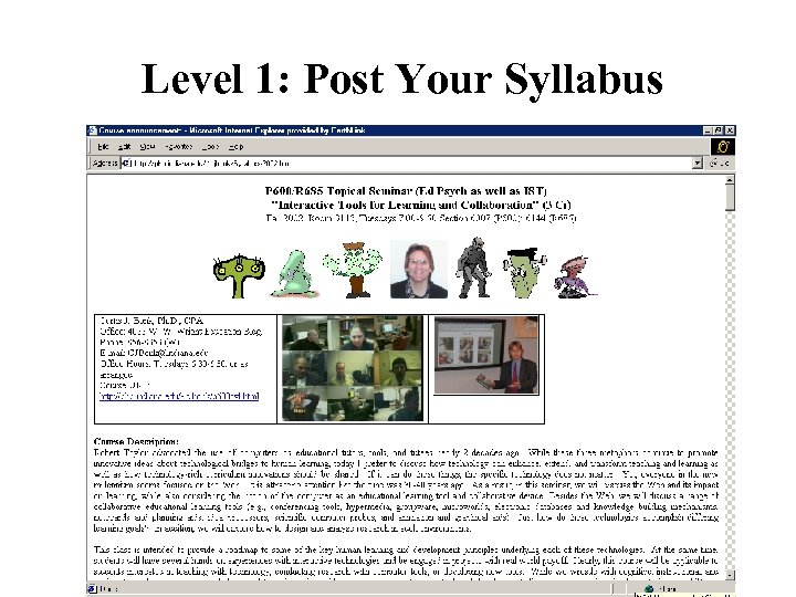 Level 1: Post Your Syllabus 