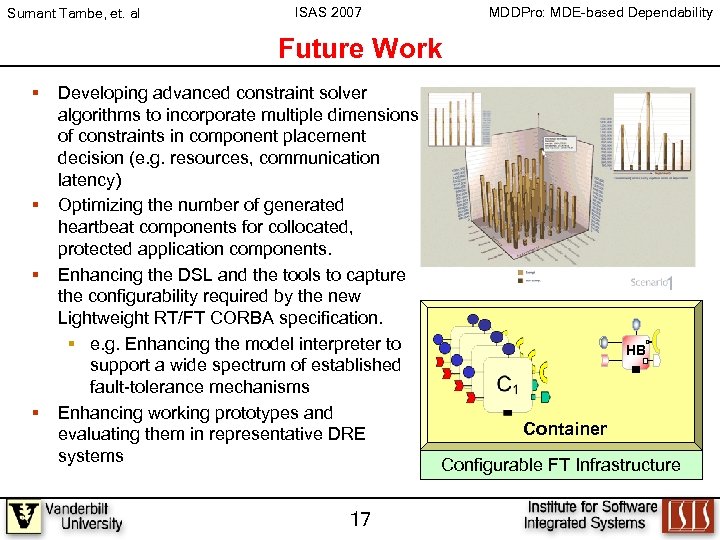 Sumant Tambe, et. al ISAS 2007 MDDPro: MDE-based Dependability Future Work § § Developing
