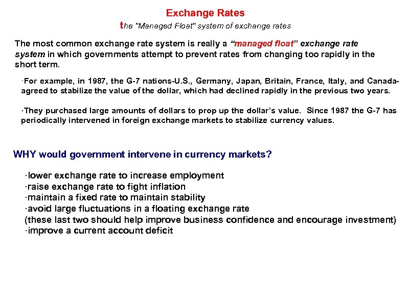 Exchange Rates the 