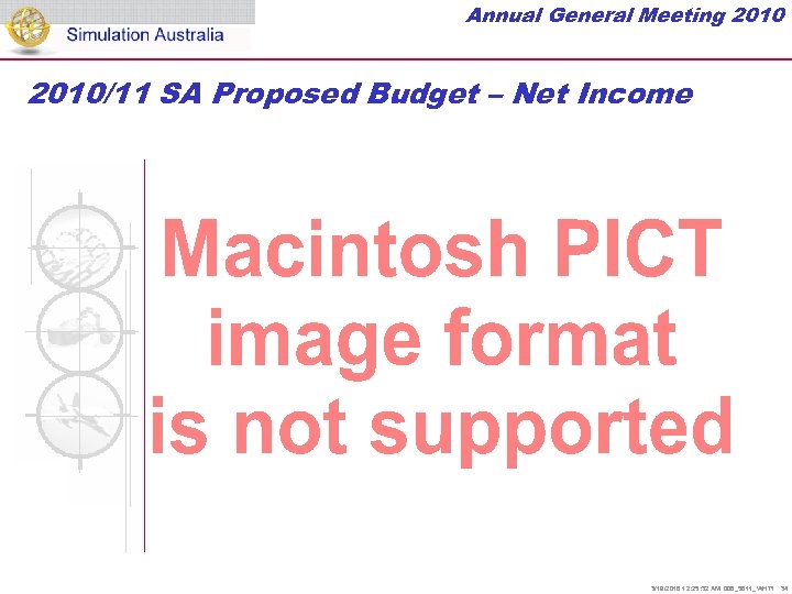 Annual General Meeting 2010/11 SA Proposed Budget – Net Income 3/19/2018 12: 25: 32