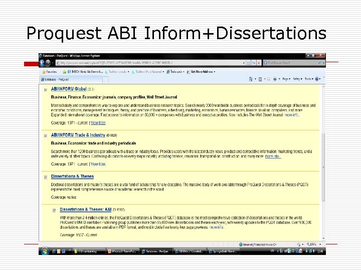Proquest ABI Inform+Dissertations 