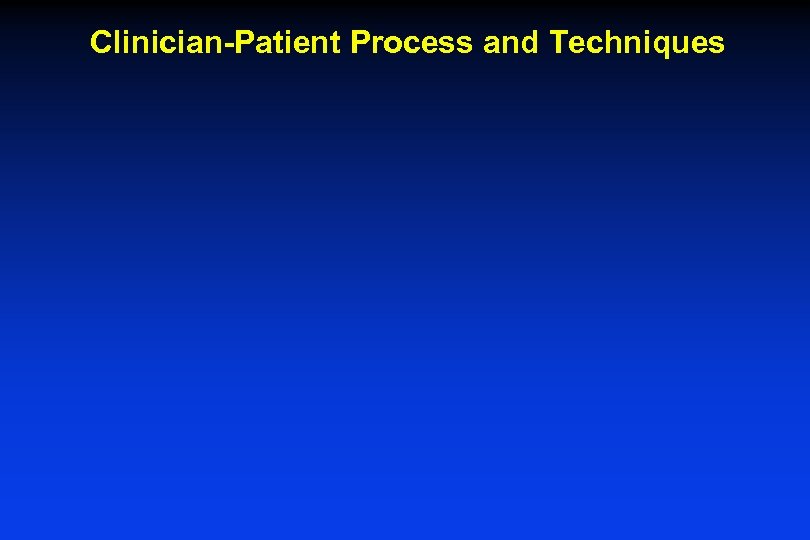 Clinician-Patient Process and Techniques 