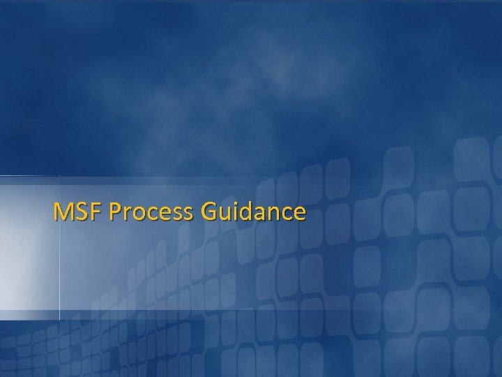 MSF Process Guidance 