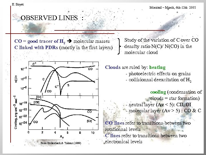 E. Bayet Moriond – March, 6 th-12 th 2005 OBSERVED LINES : CO =
