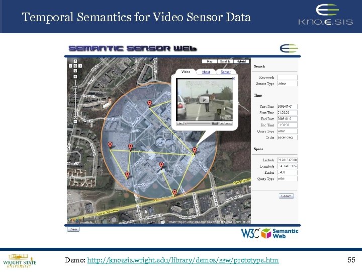 Temporal Semantics for Video Sensor Data Demo: http: //knoesis. wright. edu/library/demos/ssw/prototype. htm 55 